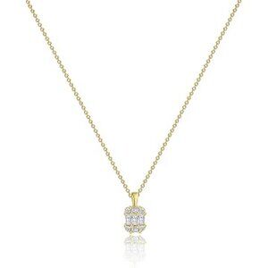 Design:Dainty gold necklace with white diamond
